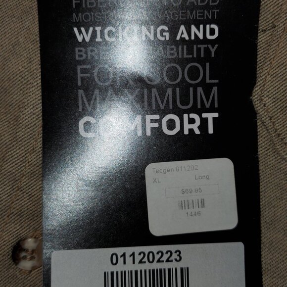 MENS TECGEN SELECT FLAME RESISTANT LONG SLEEVE SHIRT XLARGE LONG - Picture 5 of 6